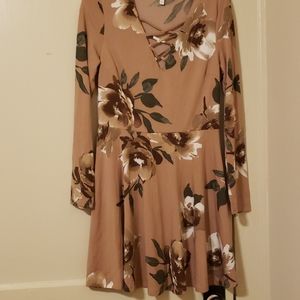 Floral, long-sleeve dress